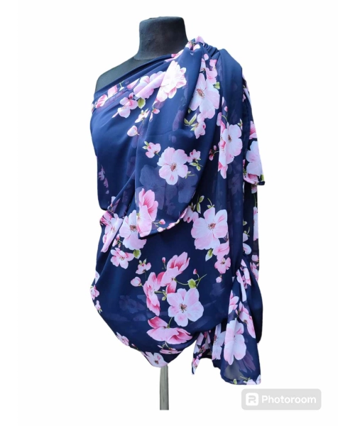 Duża sukienka plażowa - eleganckie PAREO XXL szyfon różowa orchidea